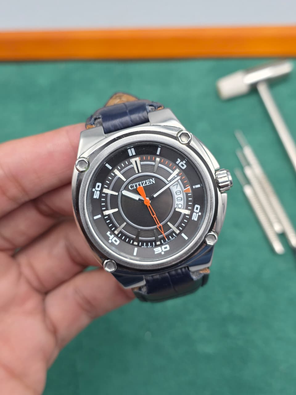 Citizen Quartz Sport Black Orange Seconds