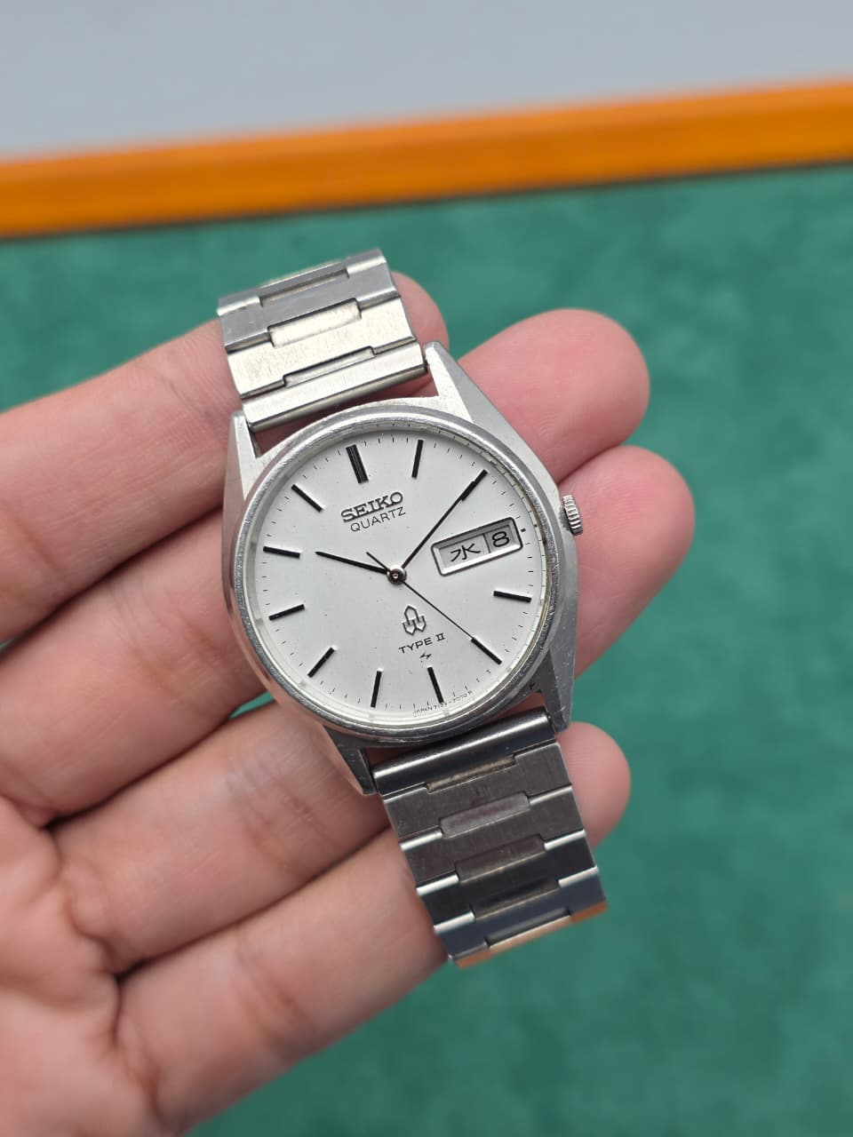 Seiko Type II Quartz Silver Dial Black Markers